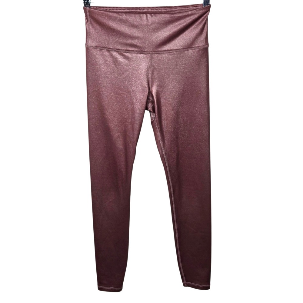 Athleta Elation Shimmer Tight Leggings Metallic Brown Glitter Women's Size XS